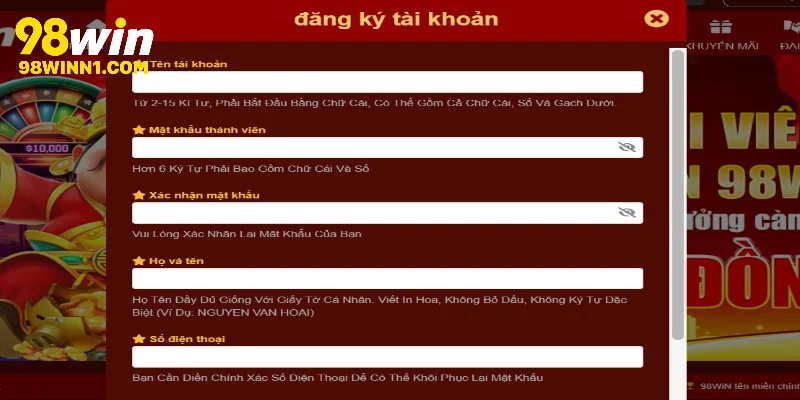 Khi đăng ký 98WIn, người chơi sẽ khám phá rất nhiều điều thú vị