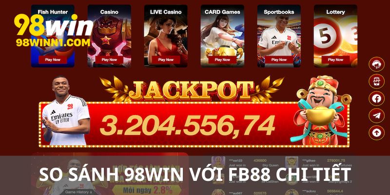 So sánh 98win với fb88 chi tiết cụ thể